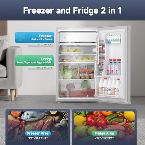 4.3 Cu.Ft Mini Fridge with Freezer, Single Door, Black Q57173