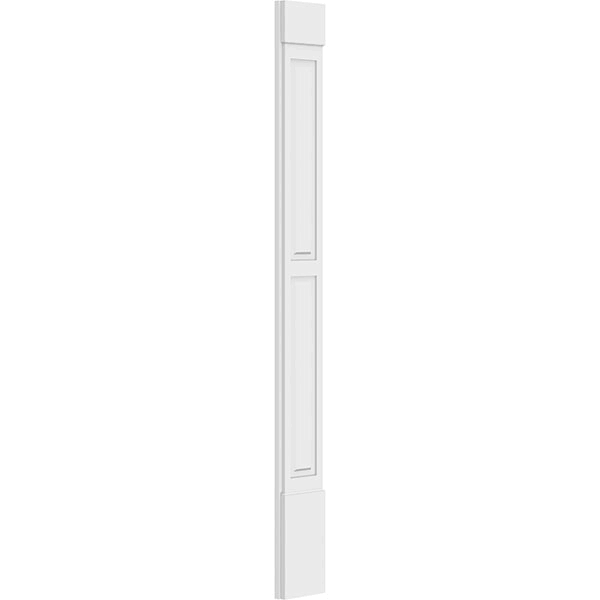 10x22W x 96x22H x 2x22P Two Equal Raised Panel PVC Pilaster with Standard Capital & Base (Pair) Y7717