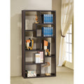 8-Shelf Geometric Bookcase Cappuccino K309