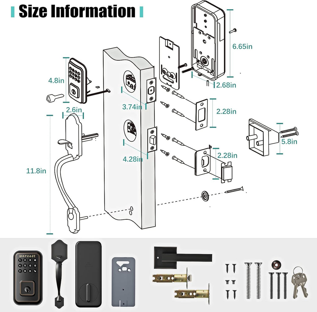 Keypad Deadbolt Door Lock with Handle P963