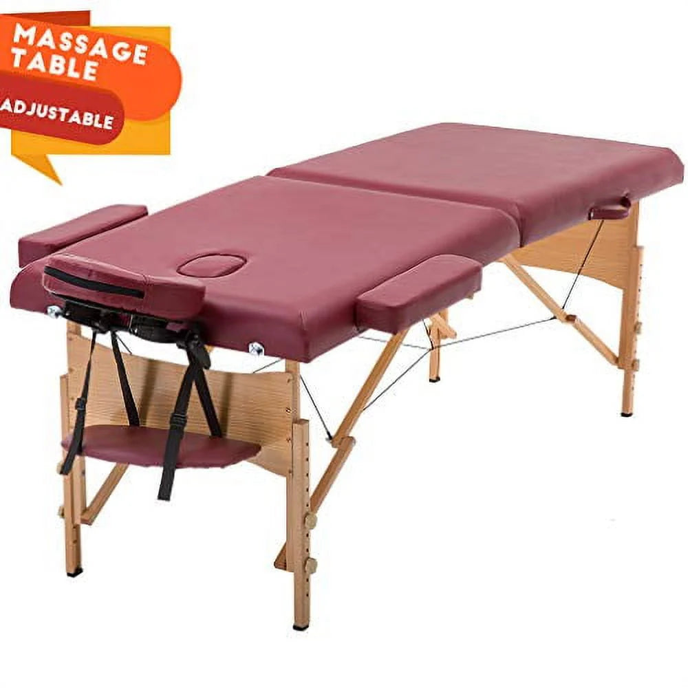 Adjustable Folding Portable Massage Table with Carry Case, Black P63321