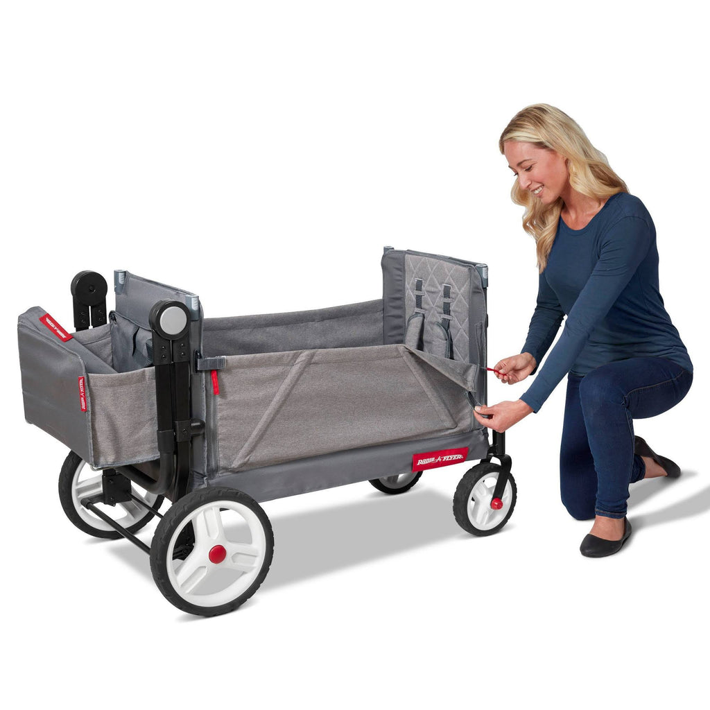 Grey Stroller Wagon with Canopy and Bag B262