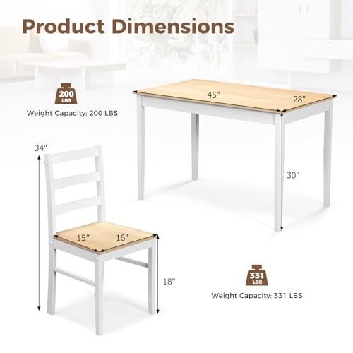 Solid Wood Dining Table and Chairs Set for 4 E823421