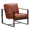 Brown Italian Leather Accent Chair W63562