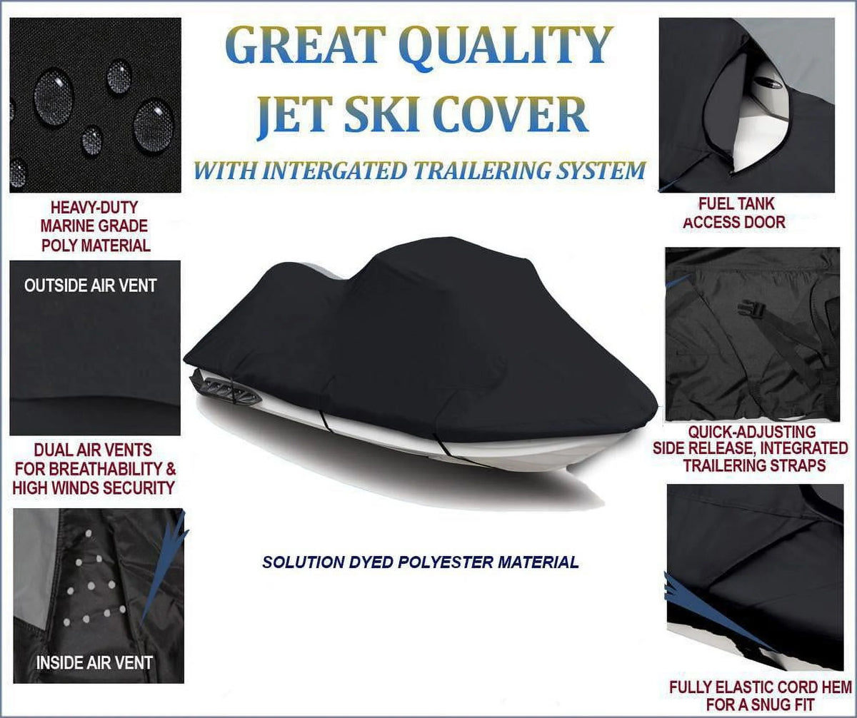 Black 600 Denier JetSki Cover W9656