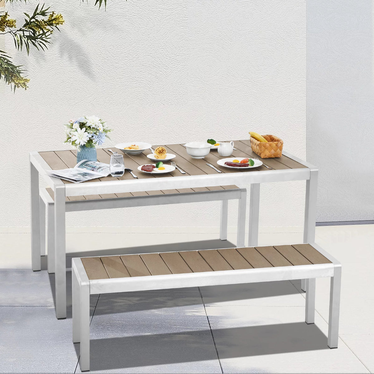 3PC Aluminium Outdoor Patio Furniture Set P985