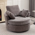 Oversized Round Swivel Accent Chair with 3 Pillows W1639