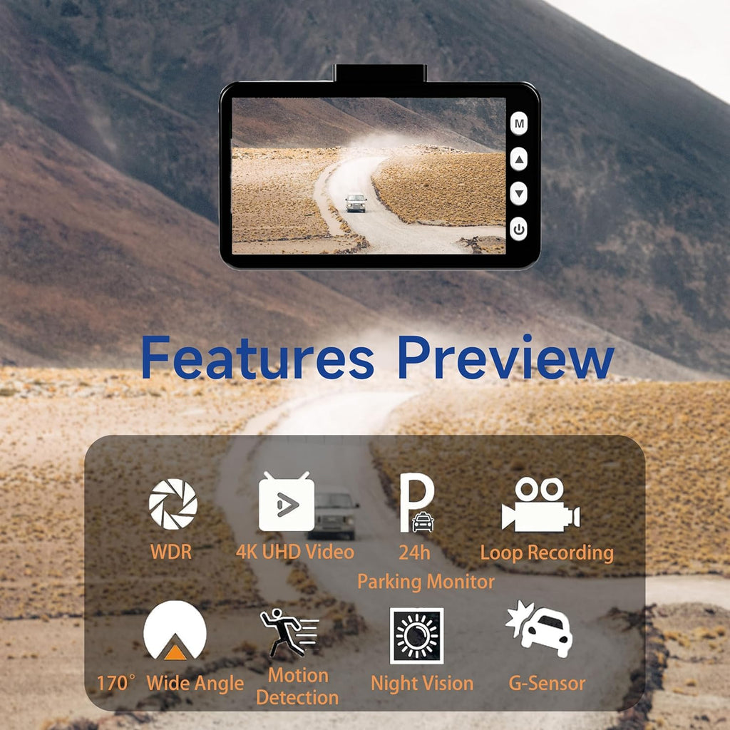 4K UHD Dash Cam with 3'' IPS Screen R9812
