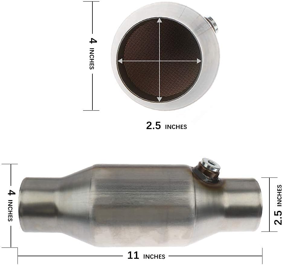 2.5 Inlet/Outlet Universal Catalytic Converter with O2 Port U4636