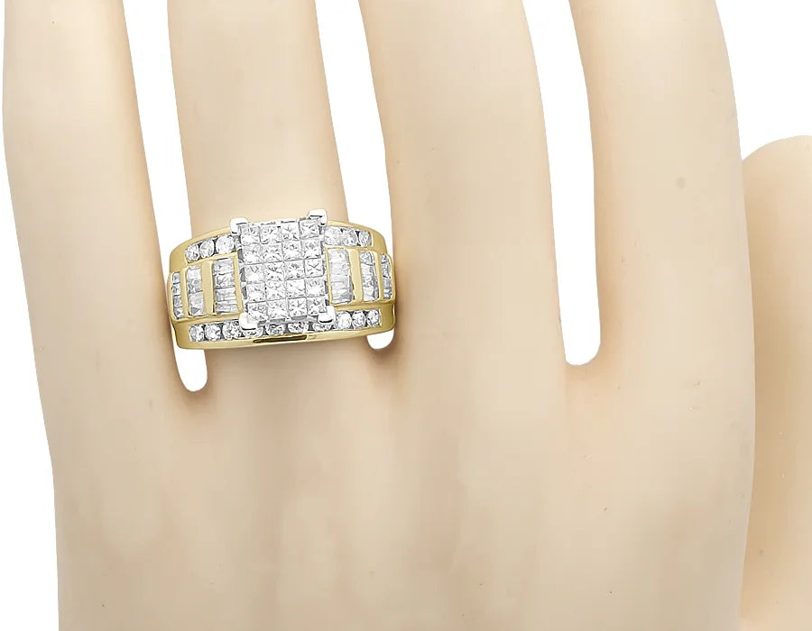 10K Yellow Gold Princess Diamond Engagement Ring (2.0 ct) C203