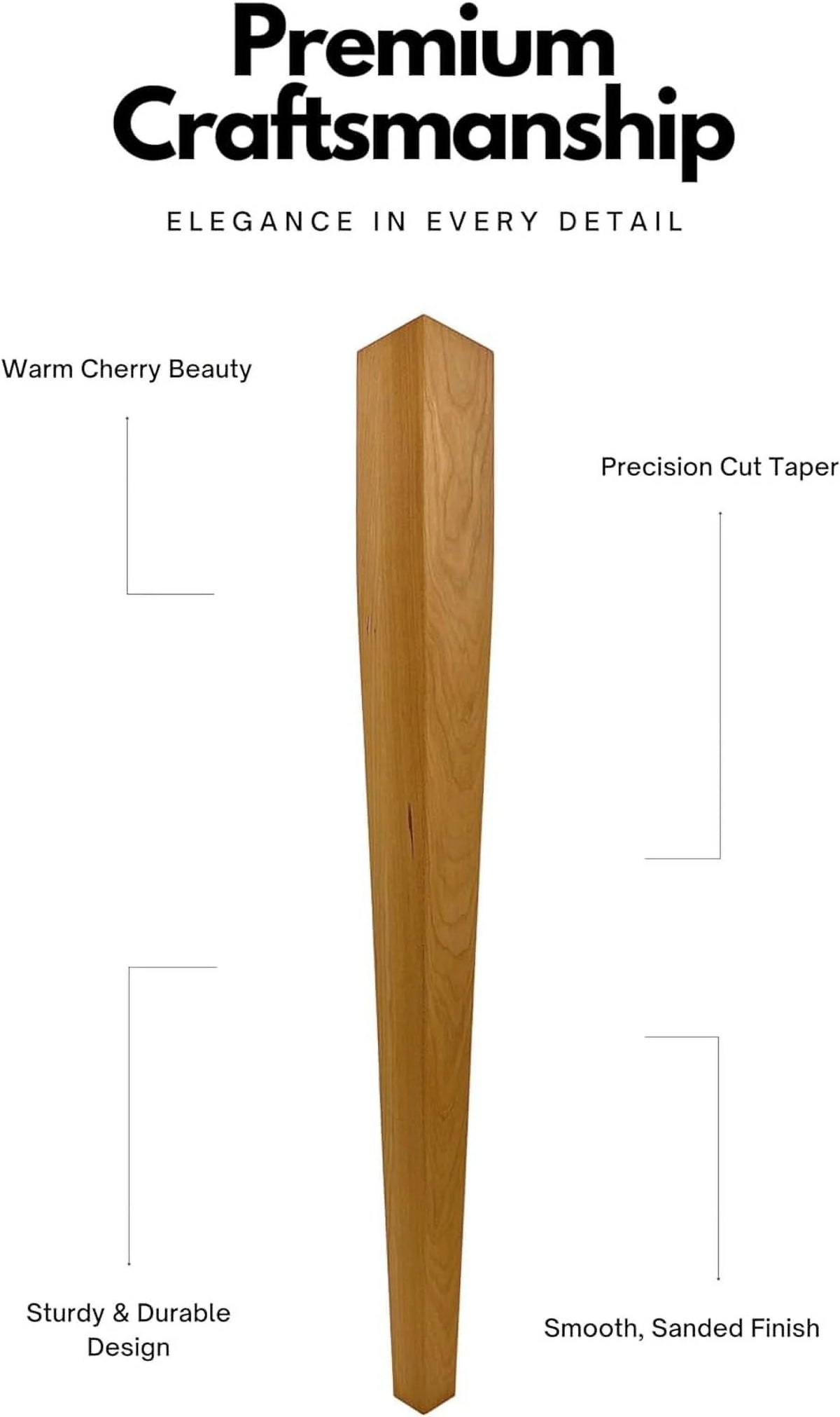 Unfinished Cherry Wood Dining Table Leg V4507