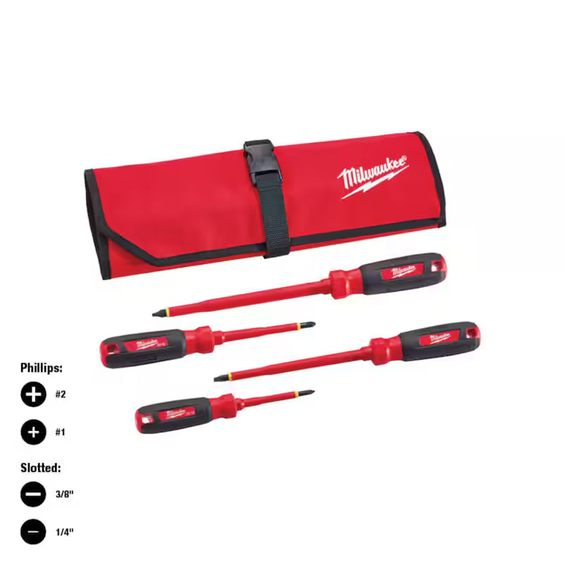 Insulated Screwdriver Set and Pouch (4-Piece) E8615