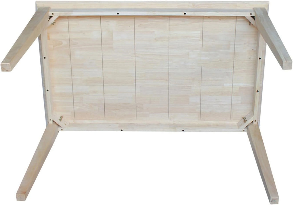 Solid Wood Table Top with Shaker Legs, 30 Inch, Unfinished S38655