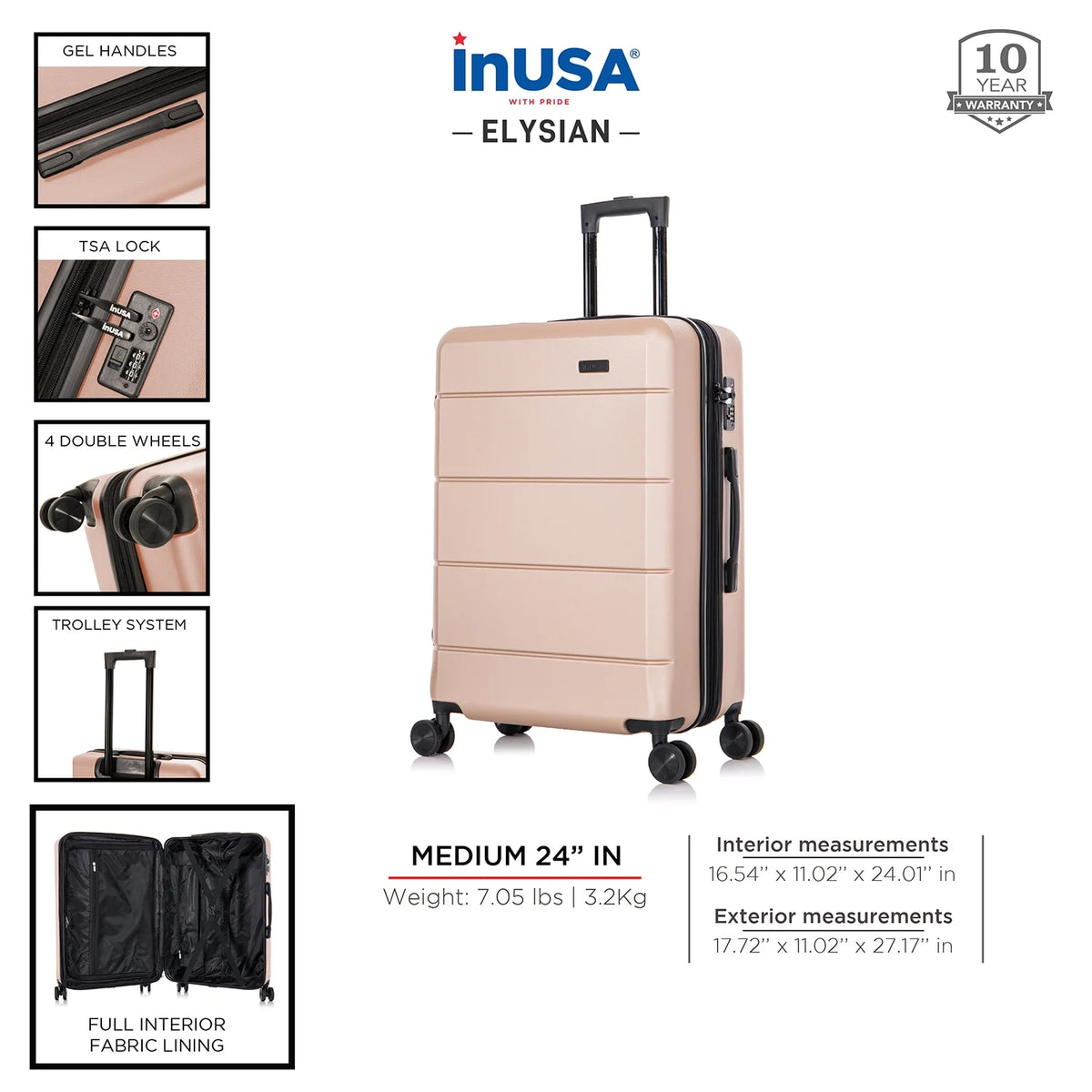 24" Hardside Lightweight Luggage with Spinner Wheels I972