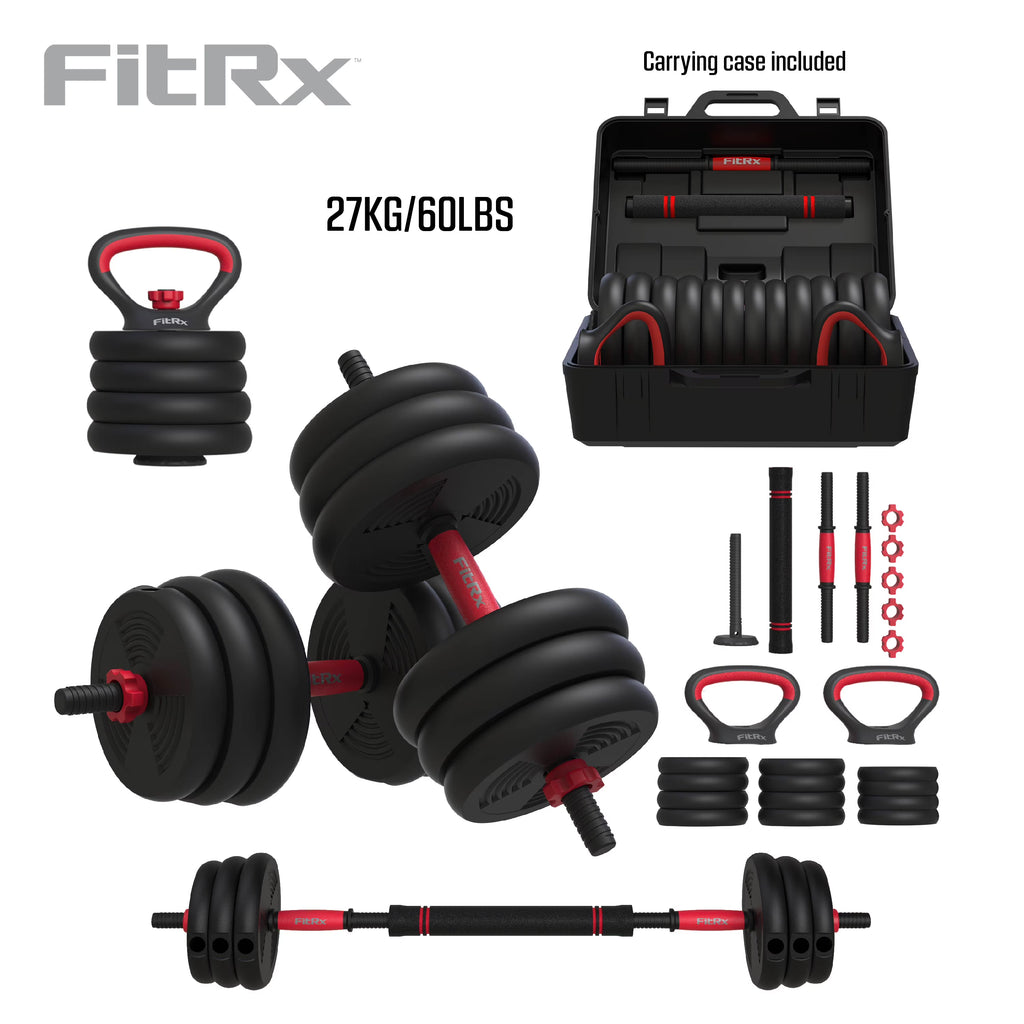 60 lbs 4-in-1 Adjustable Dumbbell Barbell Kettlebell Weight Set B386