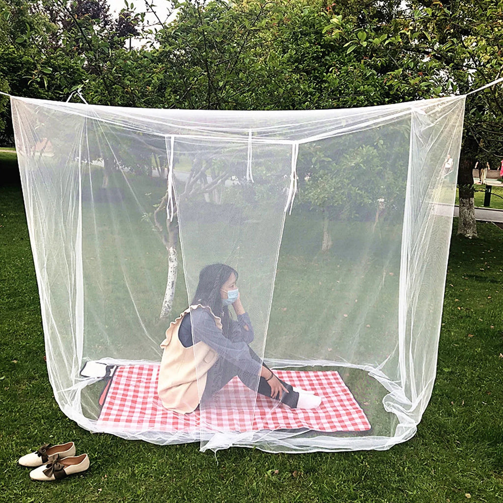 White Camping Tent with Anti-mosquito Insect Mesh Net N576