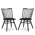 Black Solid Wood Slat Back Side Chair X18075