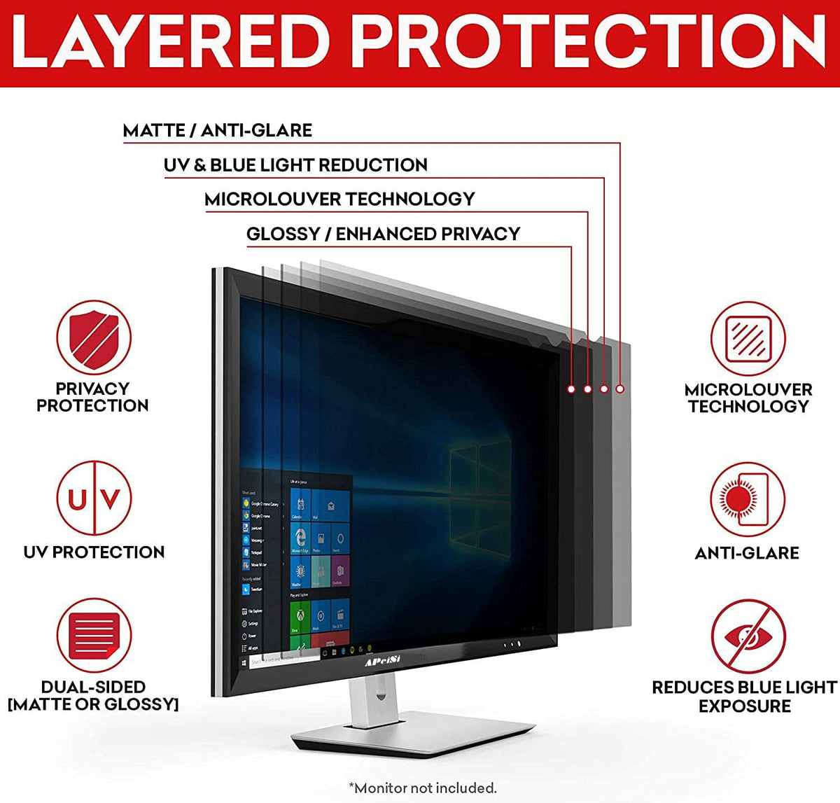 23 Inch Computer Privacy Screen Filter for 16:9 Widescreen Monitor, Pack of 2 I806