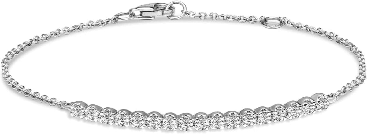 14K White Gold Chain Bracelet L49655