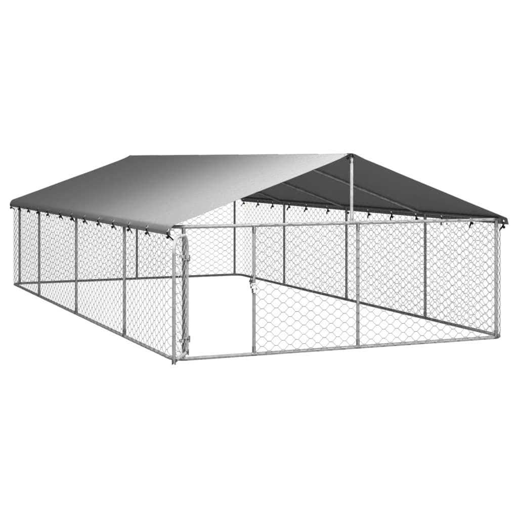 Outdoor Dog Kennel with Roof D38192