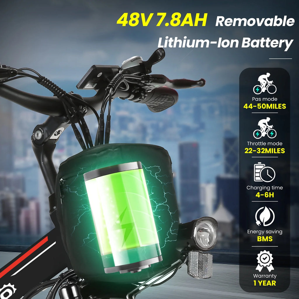 500W 26" 48V Full Suspension Folding Electric Bicycle E703