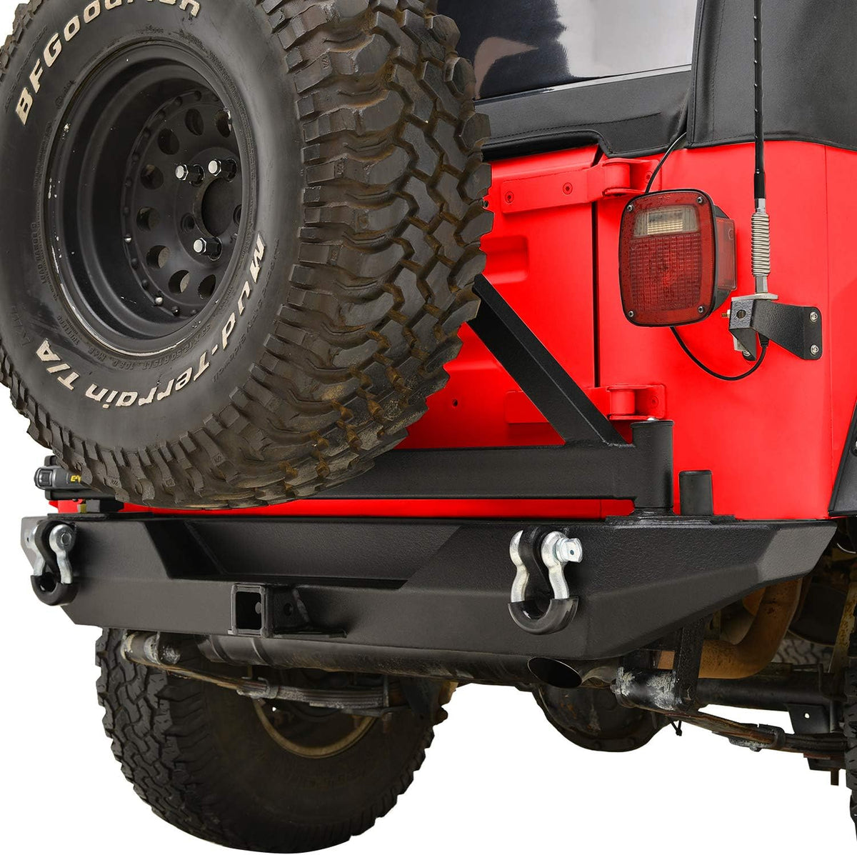 Black Rear Bumper with Tire Carrier D282886