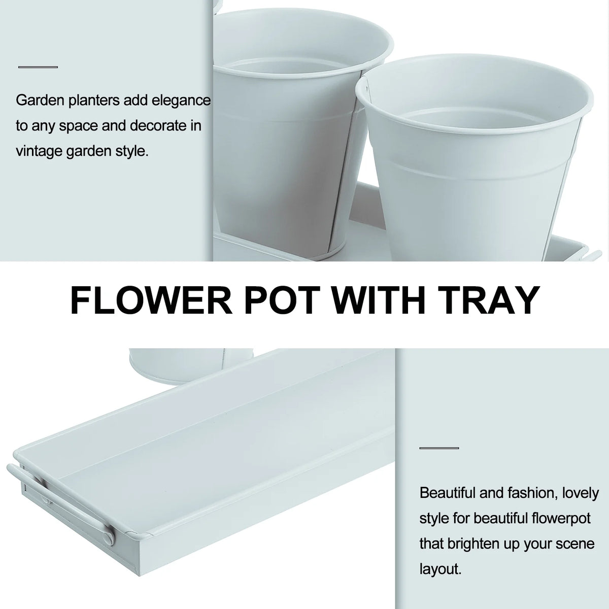 6 pcs Garden Flower Pot with 1pc Tray Y129
