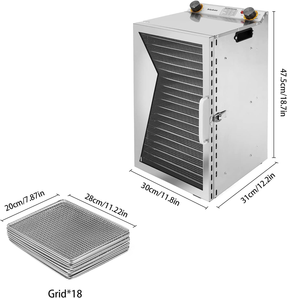 18 Stainless Steel Trays Food Dehydrator O2590