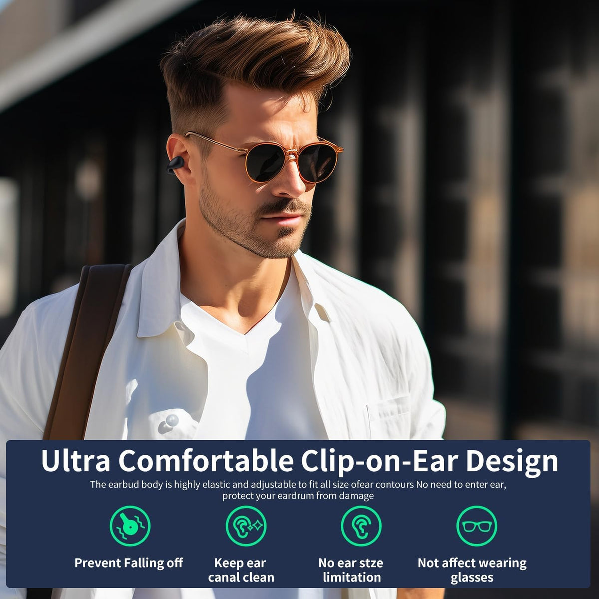 Open Ear Bone Conduction Headphones Bluetooth 5.3 Wireless Earbuds 48 Hours Playtime IPX7 Waterproof Sports E63638