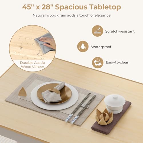 Solid Wood Dining Table and Chairs Set for 4 E823421