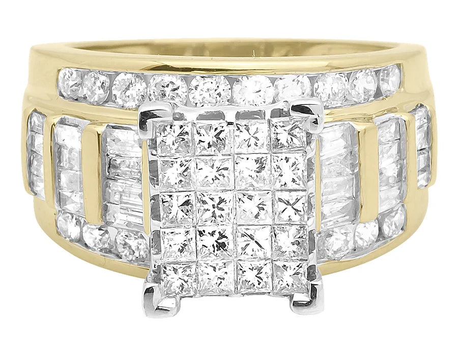 10K Yellow Gold Princess Diamond Engagement Ring (2.0 ct) C203