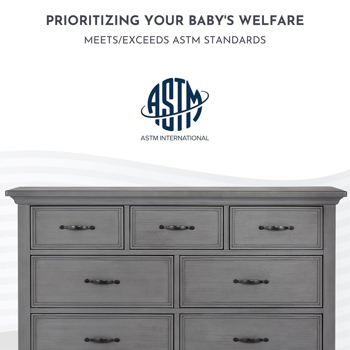 Rustic Grey 7-Drawer Double Dresser S7571