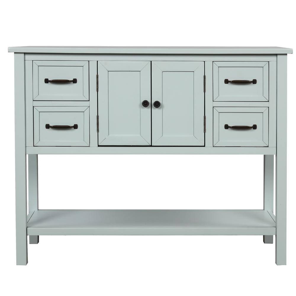 Light Green 43 in. Solid Wood Console Table with 4 Drawers Z780