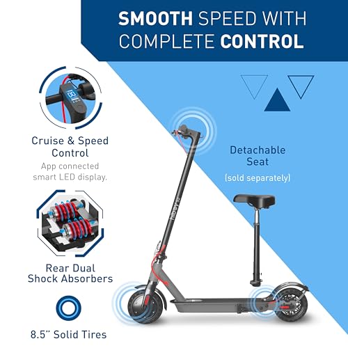 Electric Scooter, 350-500W Motor, 8.5"-10" Solid Tires, 17-40.4 Miles Range, 19 Mph Folding F130517