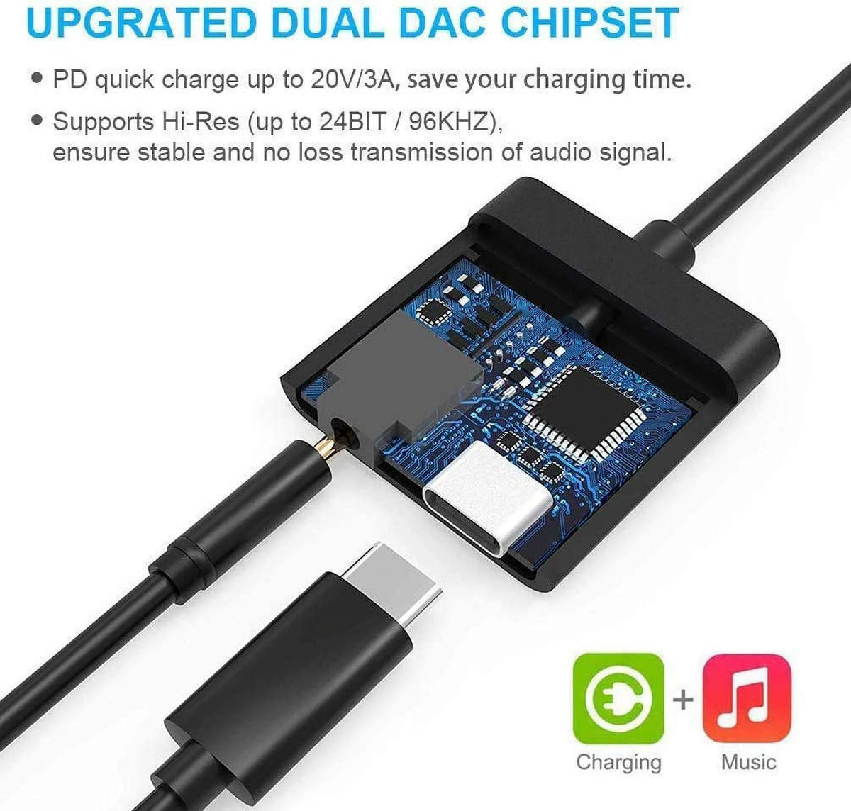 USB C to 3.5mm Headphone Adapter Dongle E558