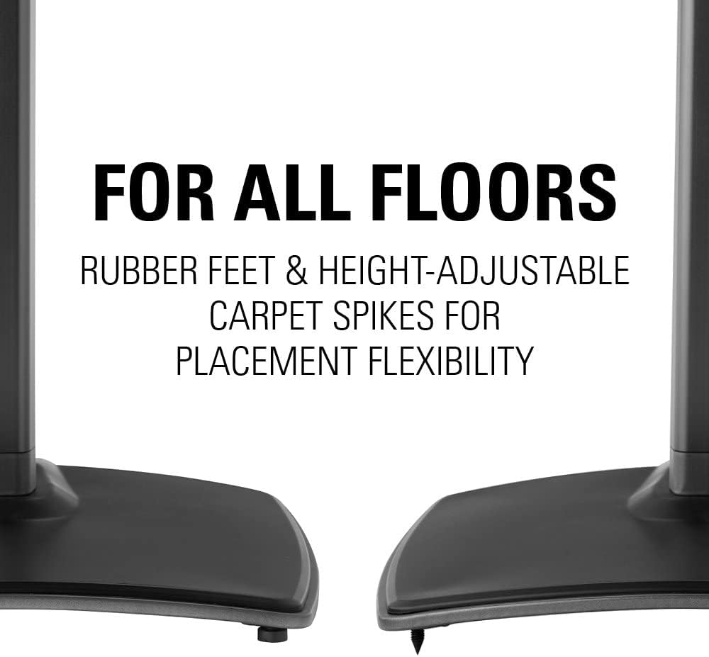 Black Adjustable Height Speaker Stands D7643