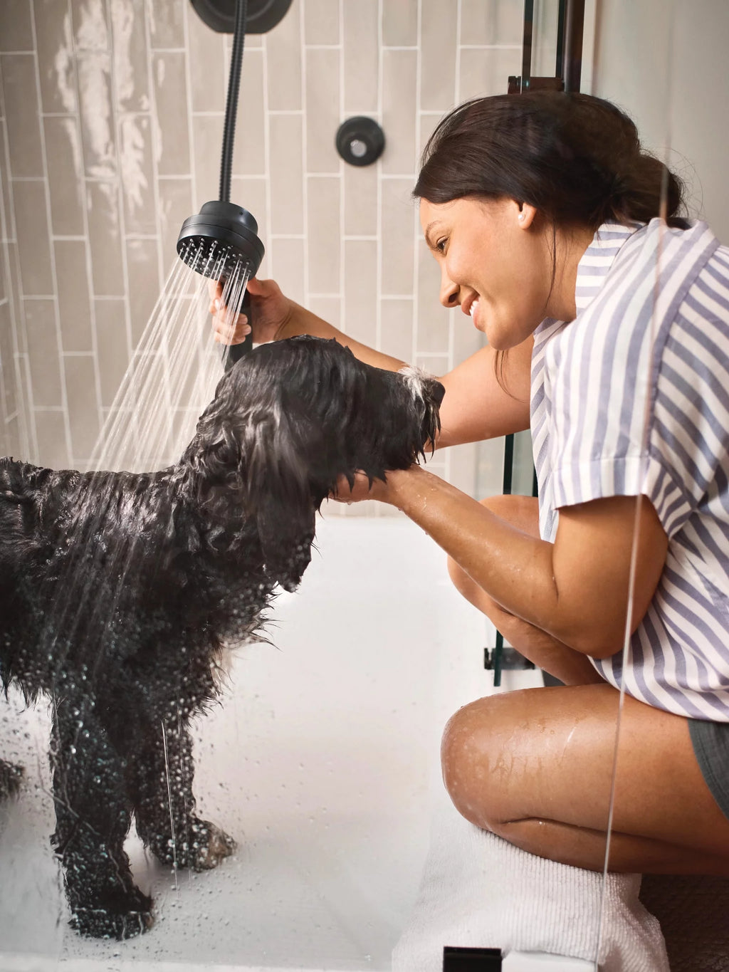 Matte Black Six-Function Showerhead with Handheld Combo H186129