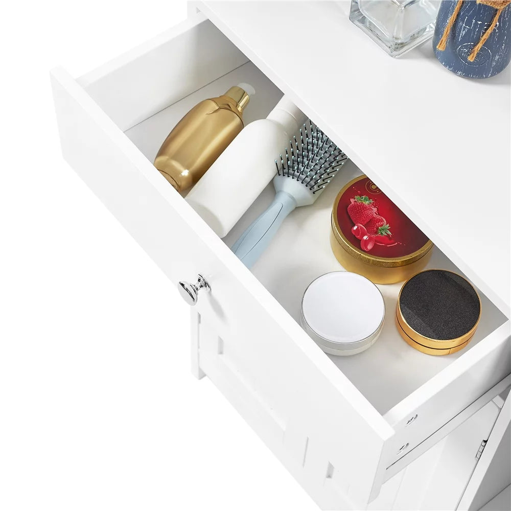 White Large Storage Cabinet with Drawer R9963