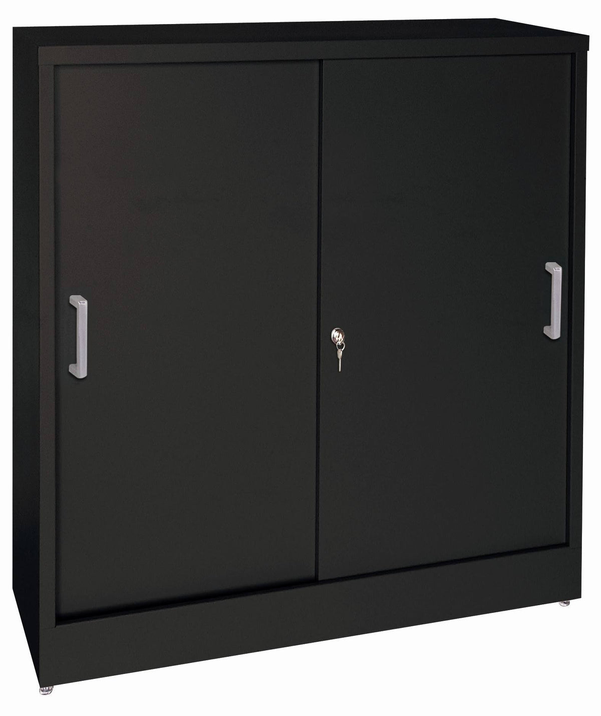 Black Sliding Door Storage Cabinet B146