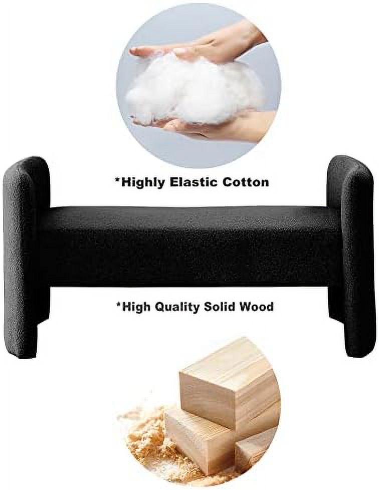 Black + Po Velvet Ottoman Bench B62046