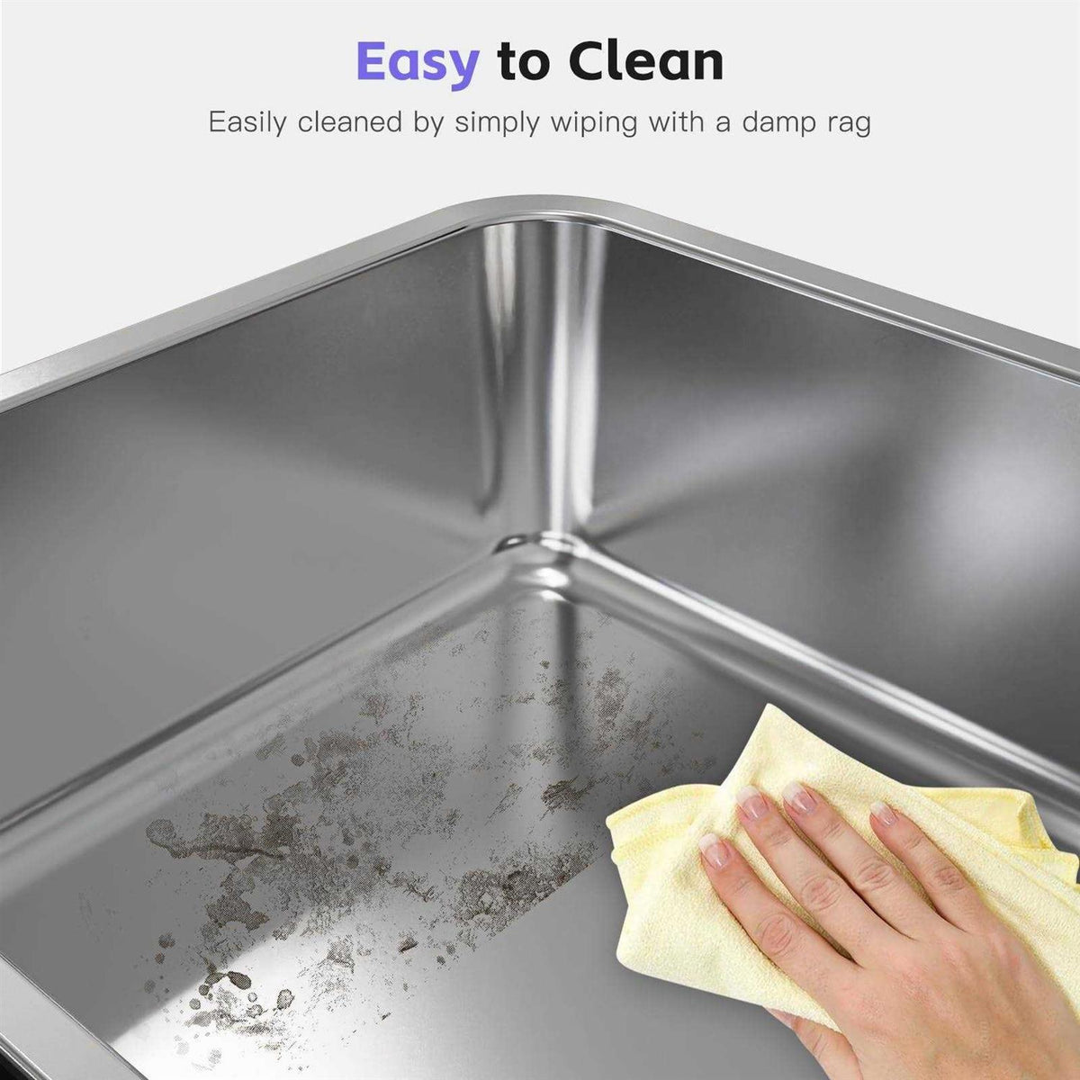 Enclosed Stainless Steel Litter Box XL with High Side D8484