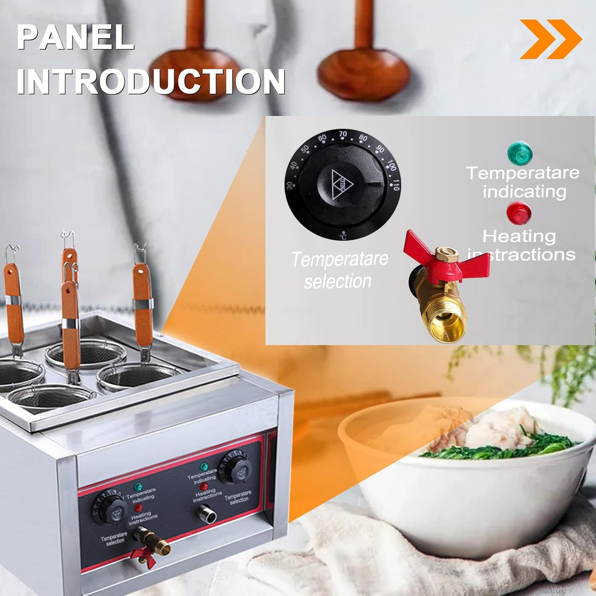 2 Holes 1500W Commercial Pasta Cooker H5918