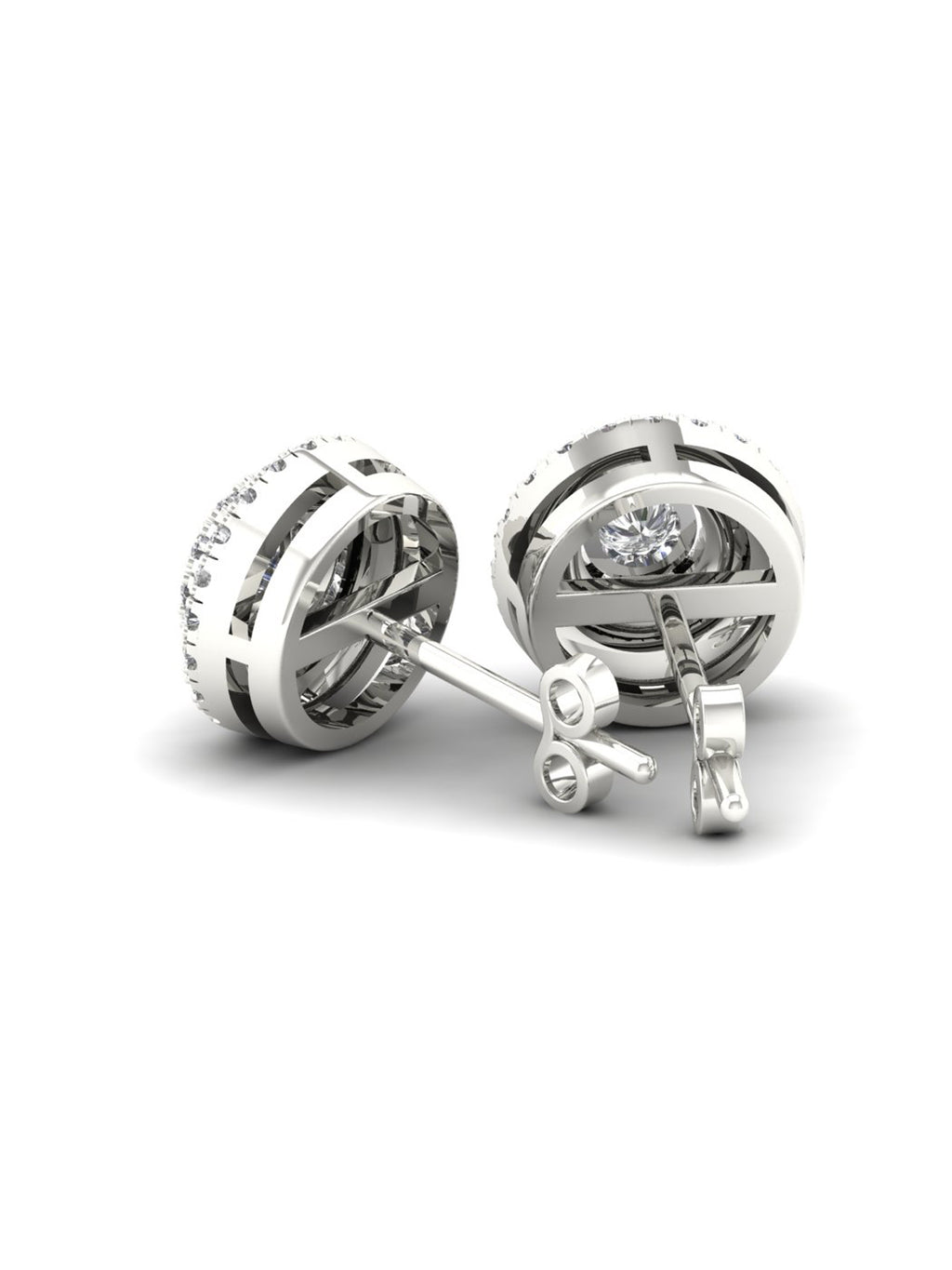 1/4ct TW Diamond Sterling Silver Double Halo Stud Earrings Z852833