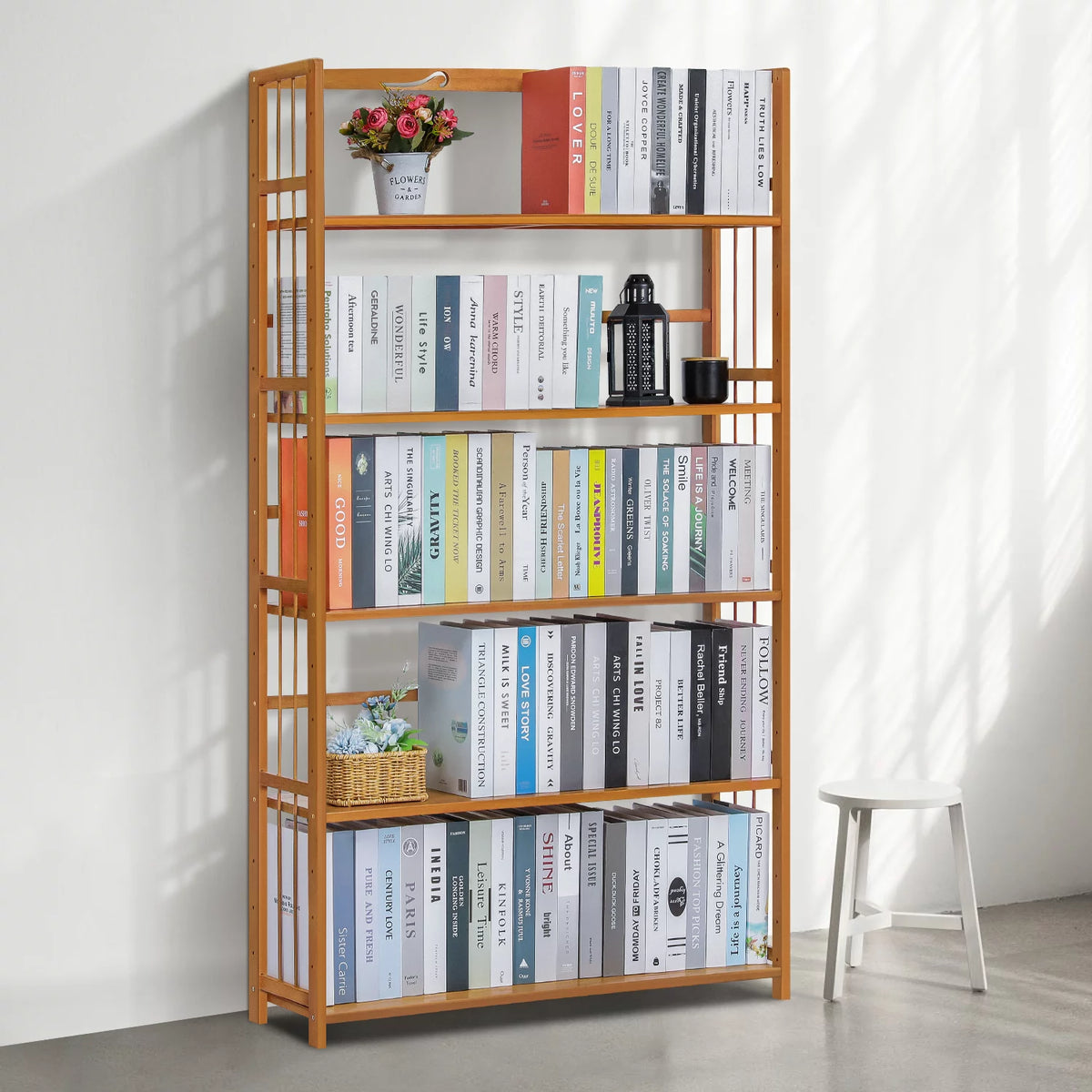 Bamboo 5 Shelves Adjustable Bookcase M79304