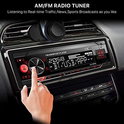 Single Din Bluetooth Car Stereo with Dual USB SD AUX FM AM Radio Receiver C16469