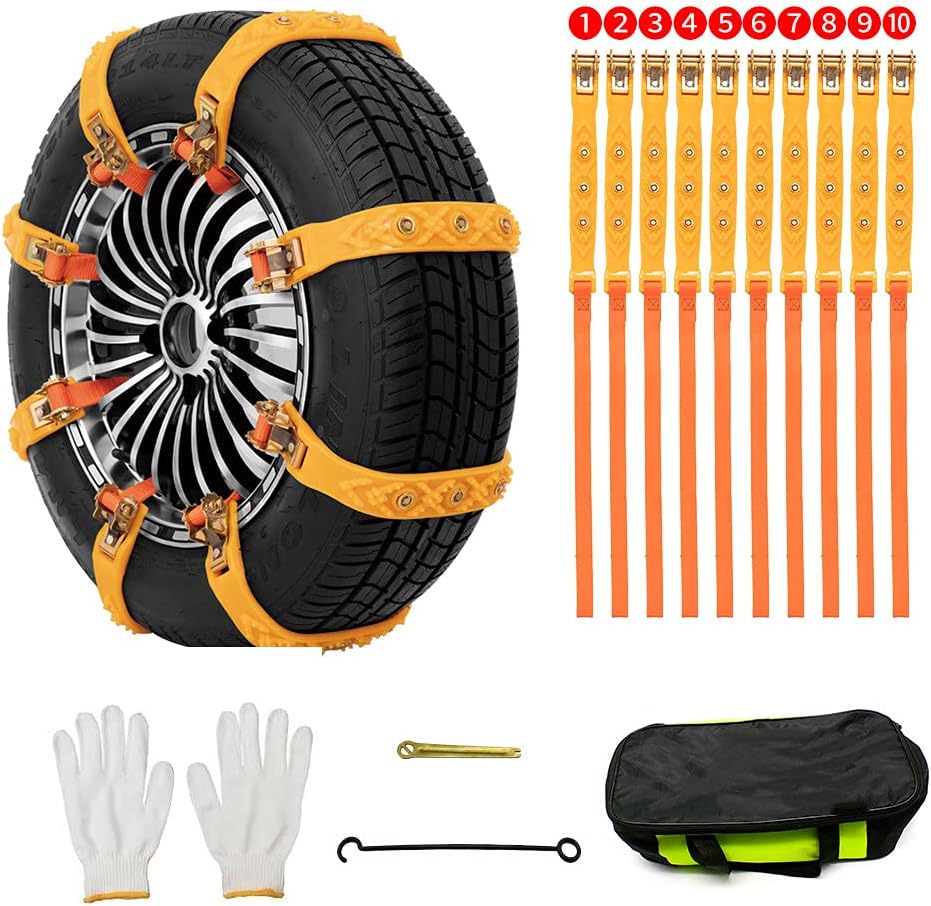 Adjustable Traction Tire Chains for Tyres Width 145-285mm Pack of 2 X46605