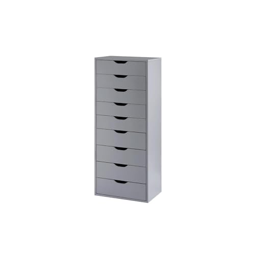 Gray 9 Drawer Wood Dresser K6046