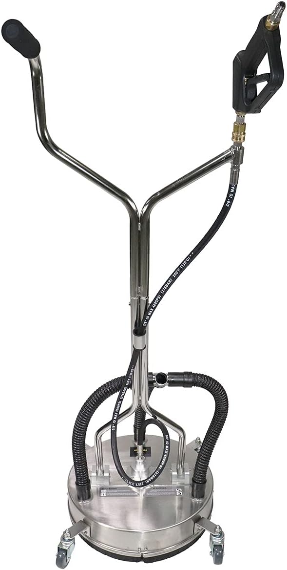 21" Stainless Steel Surface Cleaner with Vacuum Port, Wheels, and Wand Pressure Washer Attachment 4000 PSI B751476