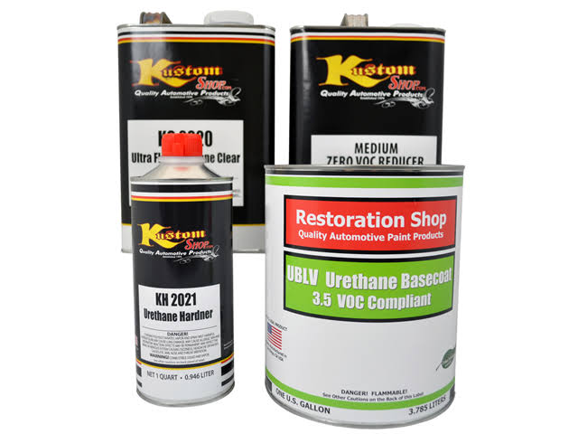 Olympic White Low VOC Urethane Basecoat Clearcoat Auto Paint Medium Gallon Kit S311533