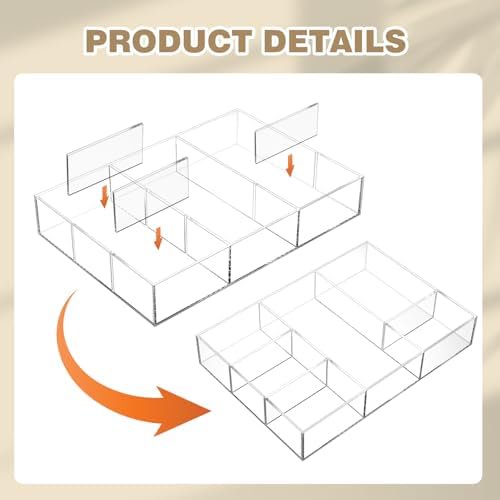 Clear Acrylic Desk Drawer Organizer Set 4 Pack F3554